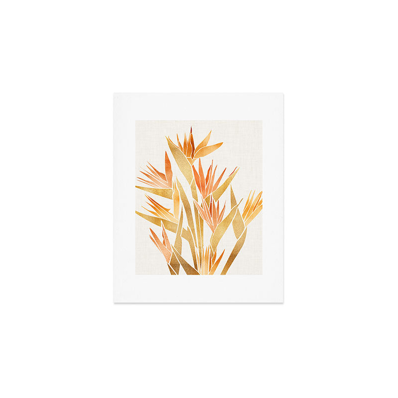 Metallic Gold Bird of Paradise Art Print Gallery Image 1