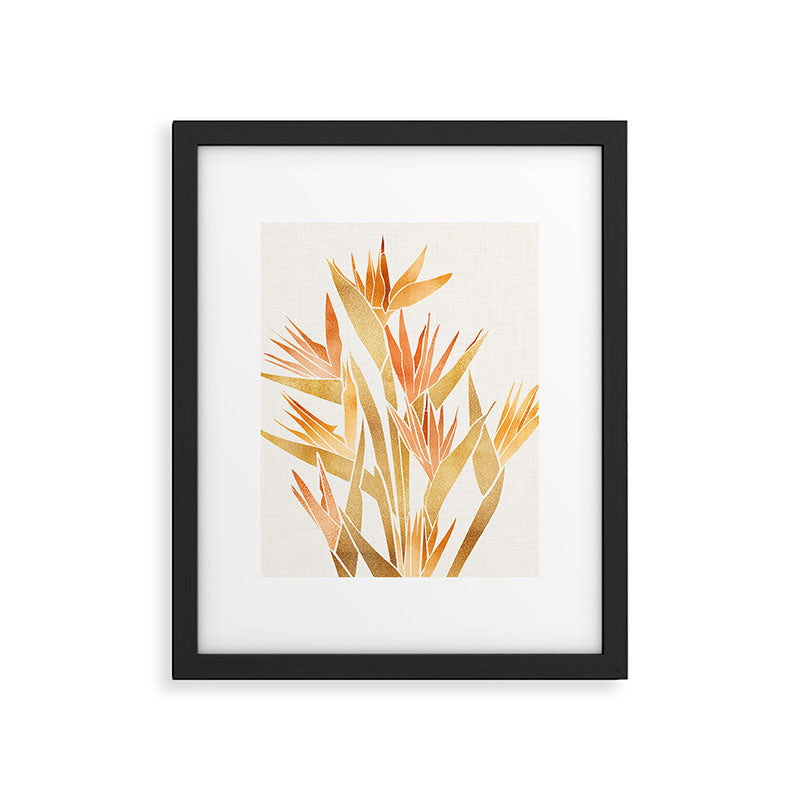Metallic Gold Bird of Paradise Framed Art Print Gallery Image 5