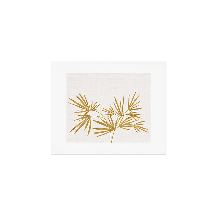 Metallic Gold Fan Palm Art Print Gallery Image 1