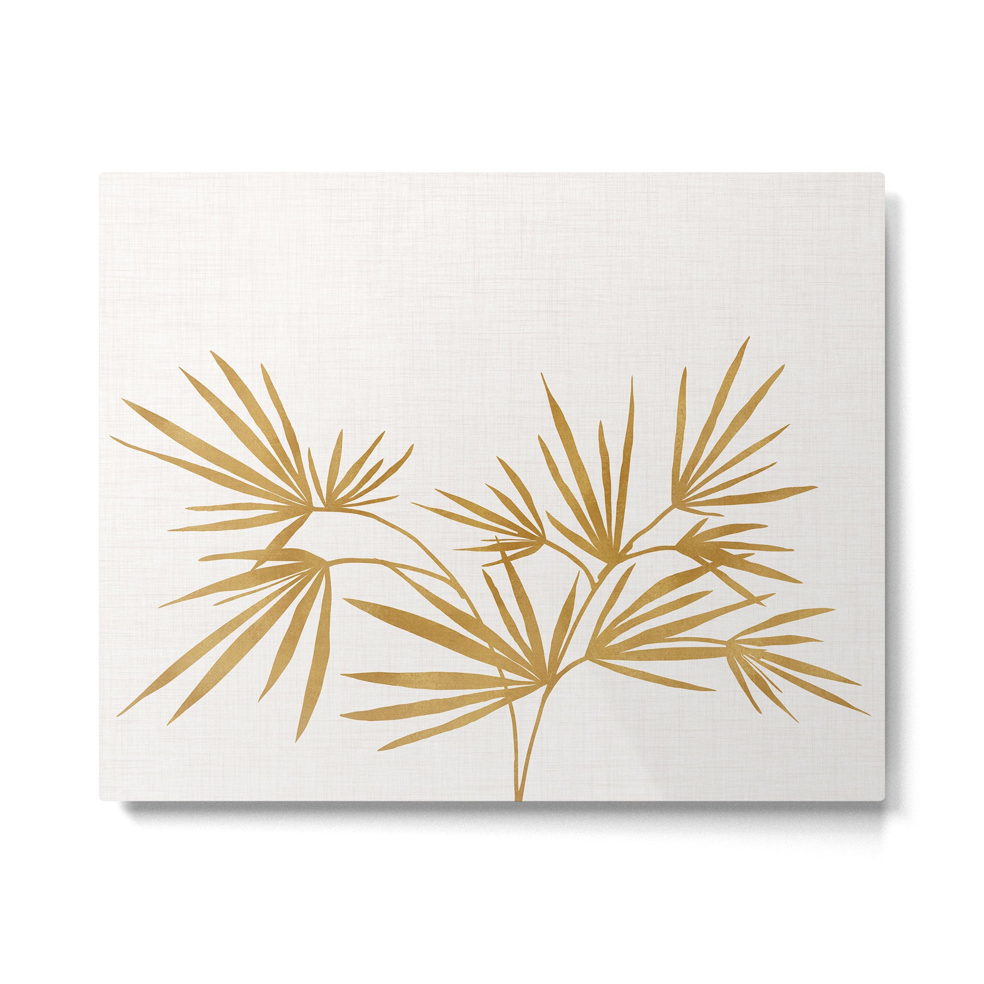 Metallic Gold Fan Palm Metal Print Gallery Image 6
