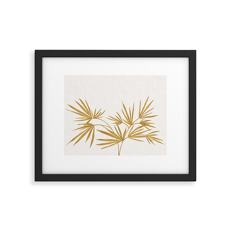 Metallic Gold Fan Palm Framed Art Print Gallery Image 6