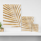 Metallic Gold Tropical Palm Fronds Canvas Print Gallery Image 3