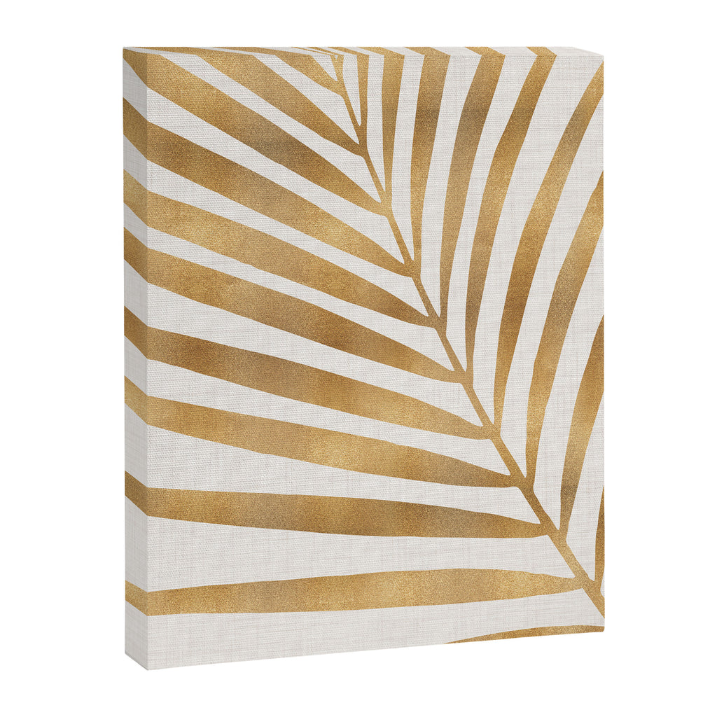 Metallic Gold Tropical Palm Fronds Canvas Print Gallery Image 8