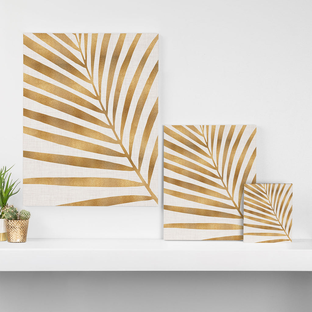 Metallic Gold Palm Leaf Canvas Print Gallery Image 3