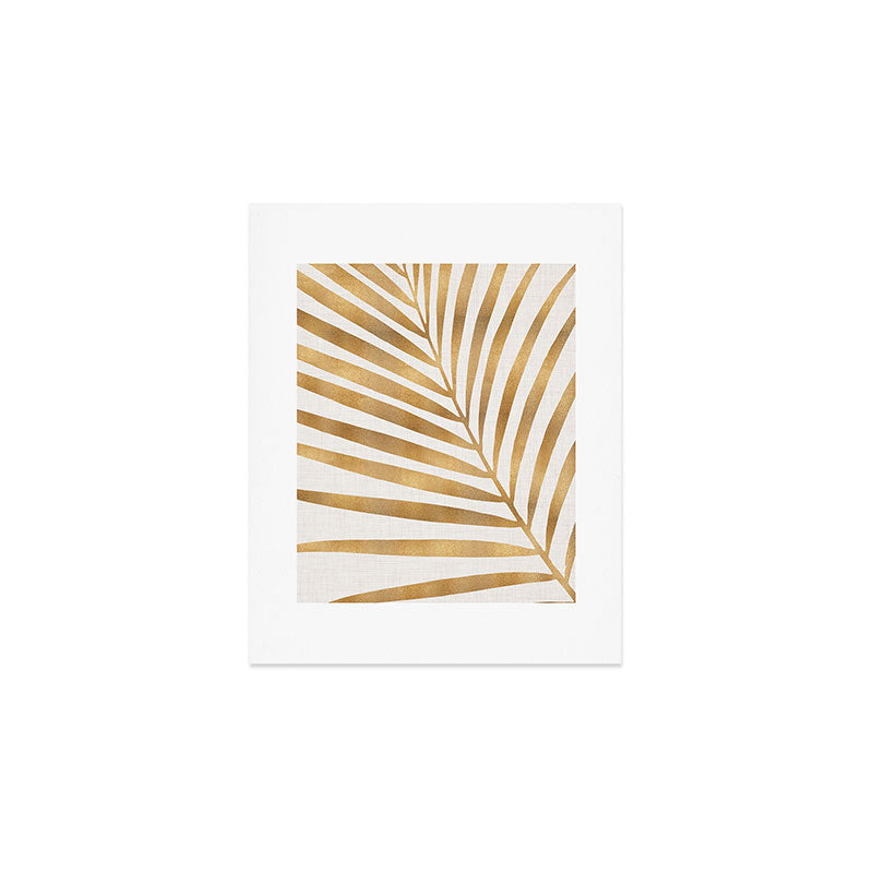Metallic Gold Palm Leaf Art Print Gallery Image 1