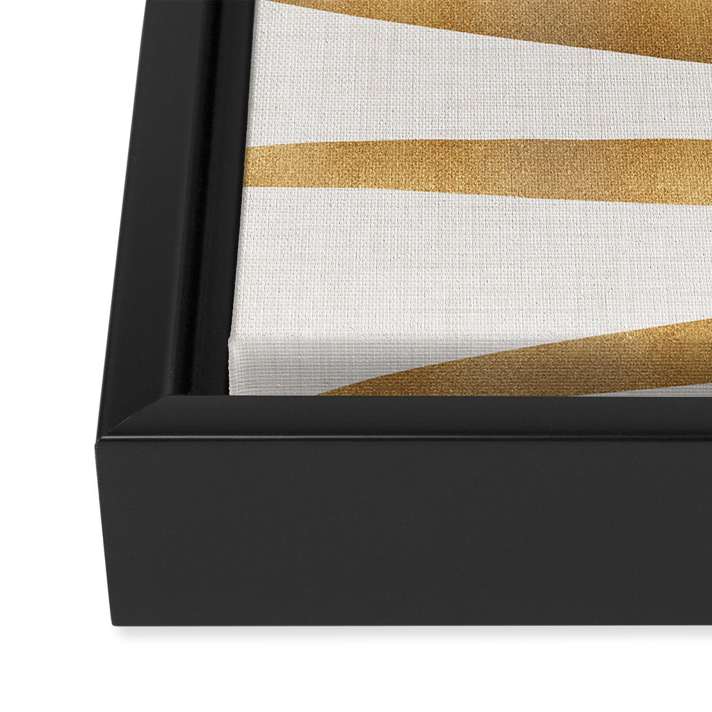 Metallic Gold Palm Leaf Framed Canvas Print Gallery Image 3