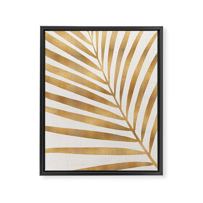 Metallic Gold Palm Leaf Framed Canvas Print Gallery Image 1