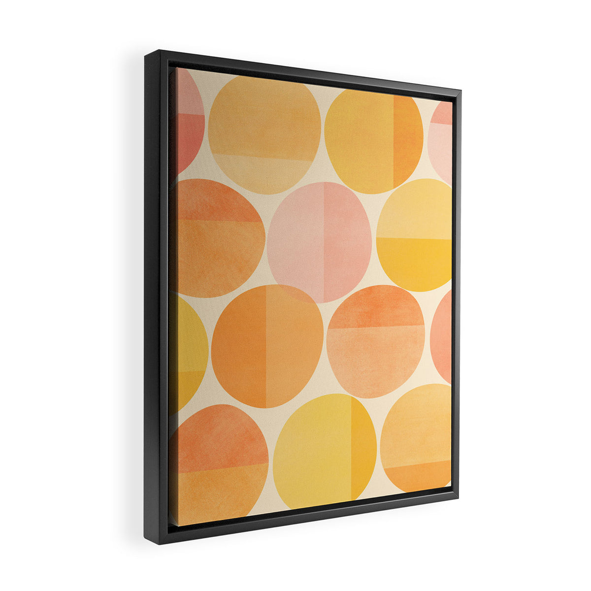 Mid Century Dots Framed Canvas Print Gallery Image 2