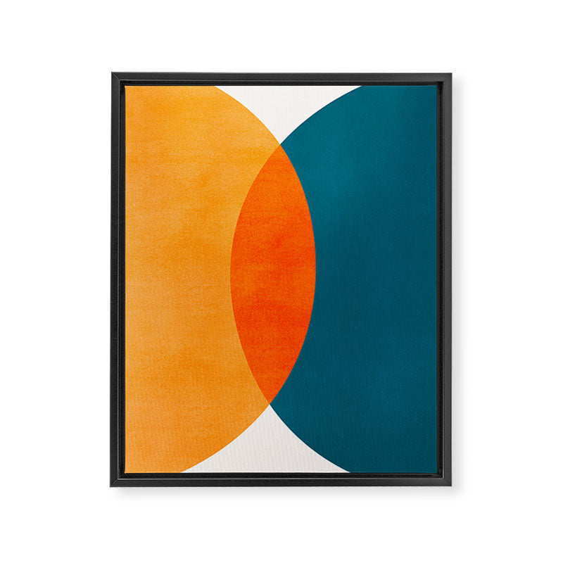 Mid Century Eclipse / Abstract Geometric Framed Canvas Print Gallery Image 8