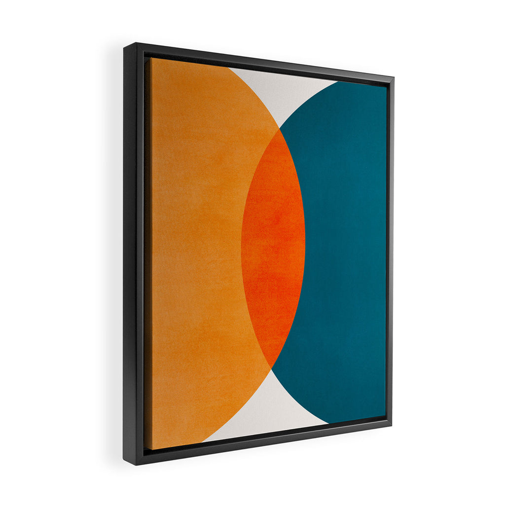Mid Century Eclipse / Abstract Geometric Framed Canvas Print Gallery Image 2