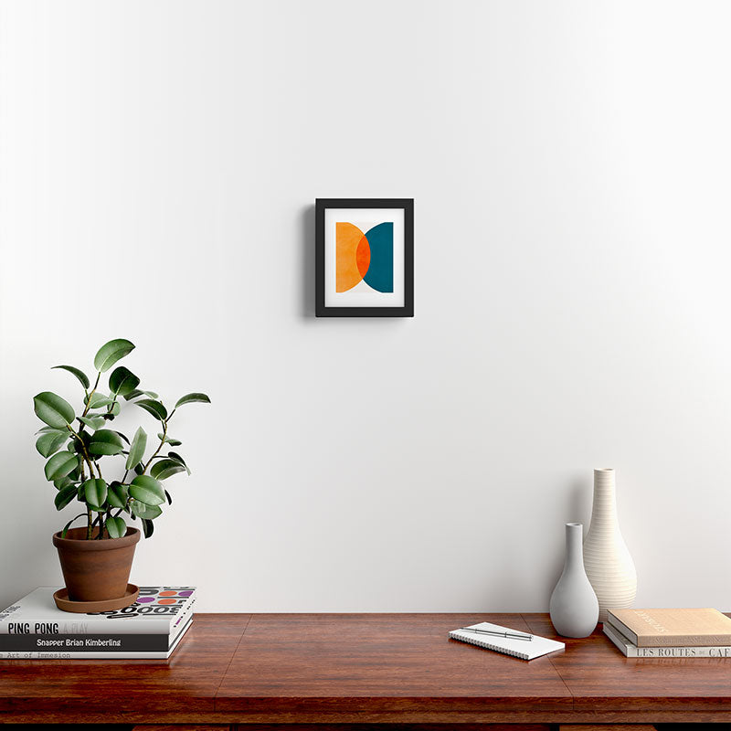Mid Century Eclipse / Abstract Geometric Framed Art Print Gallery Image 2