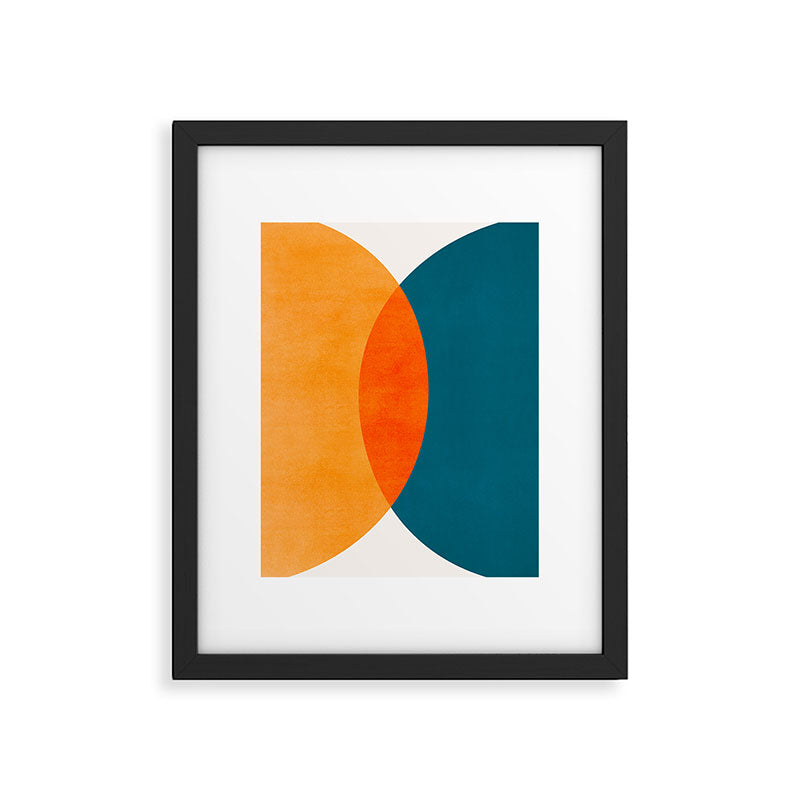 Mid Century Eclipse / Abstract Geometric Framed Art Print Gallery Image 4