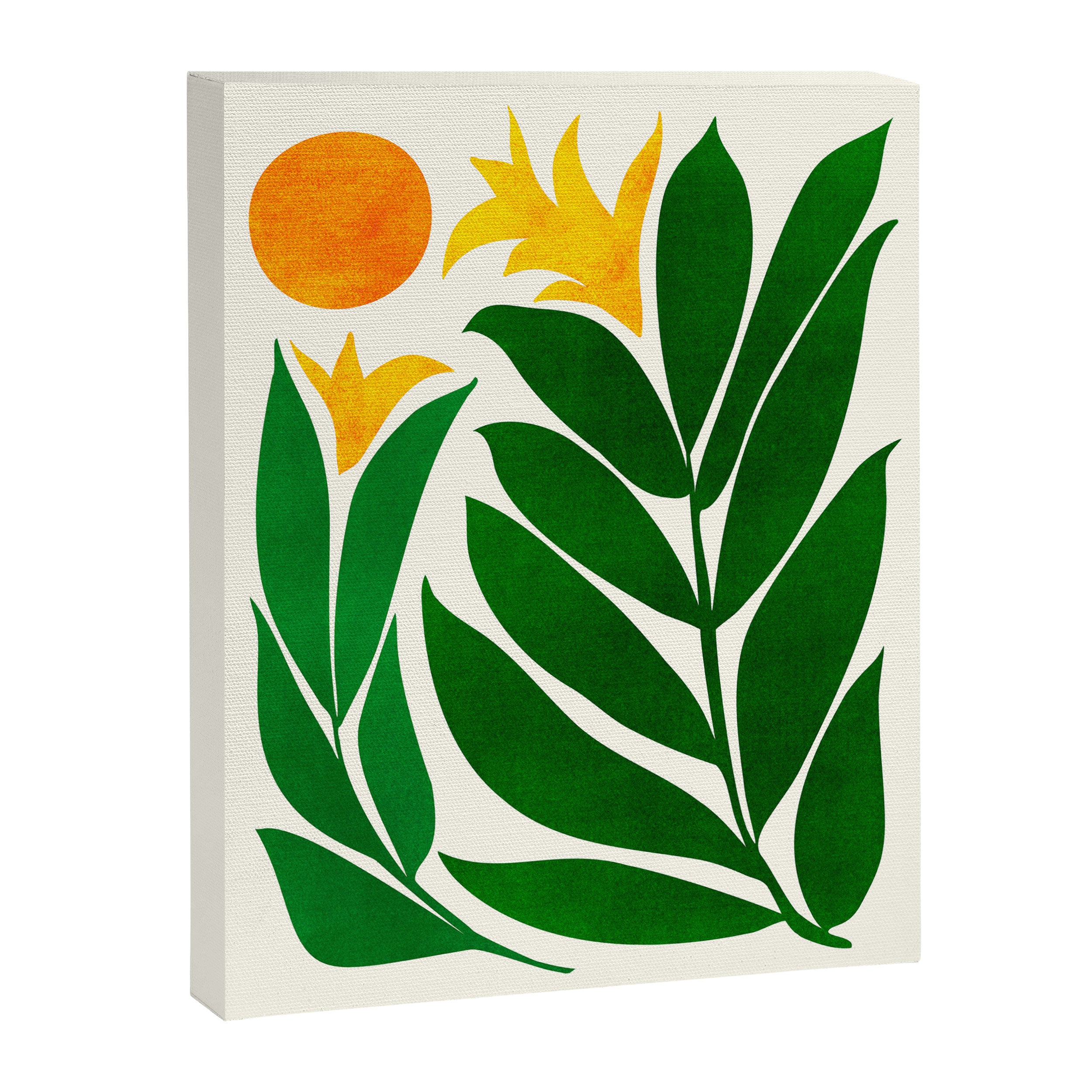 Mid Century Emerald Garden Botanical Canvas Print Gallery Image 6