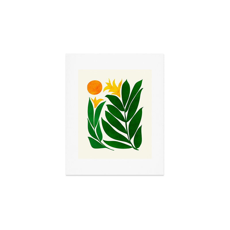 Mid Century Emerald Garden Botanical Art Print Gallery Image 1