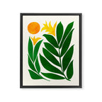Mid Century Emerald Garden Botanical Framed Canvas Print Gallery Image 6