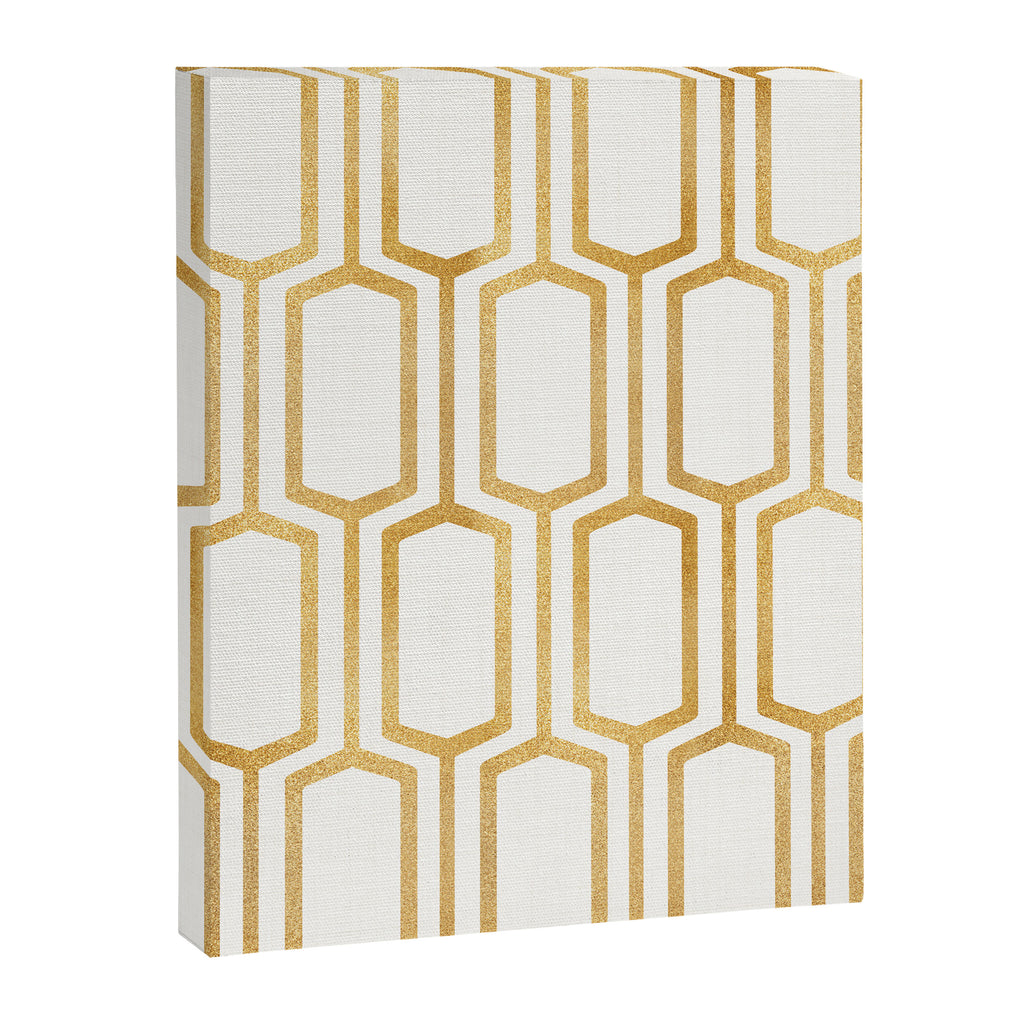 Mid Century Metallic Geometric Pattern Canvas Print Gallery Image 8
