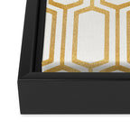 Mid Century Metallic Geometric Pattern Framed Canvas Print Gallery Image 3
