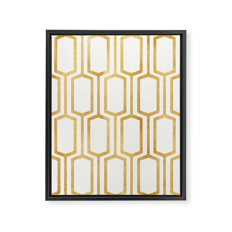 Mid Century Metallic Geometric Pattern Framed Canvas Print Gallery Image 8