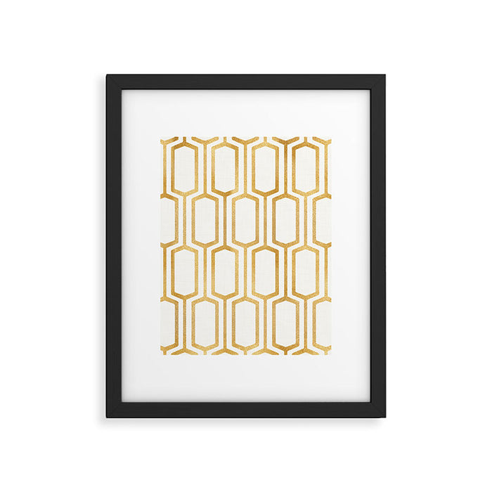 Mid Century Metallic Geometric Pattern Framed Art Print Gallery Image 1