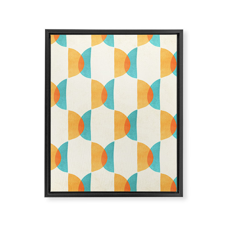 Mid Century Moons Geometric Pattern Framed Canvas Print Gallery Image 8