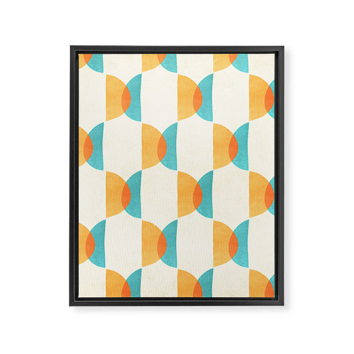 Mid Century Moons Geometric Pattern Framed Canvas Print Gallery Image 1