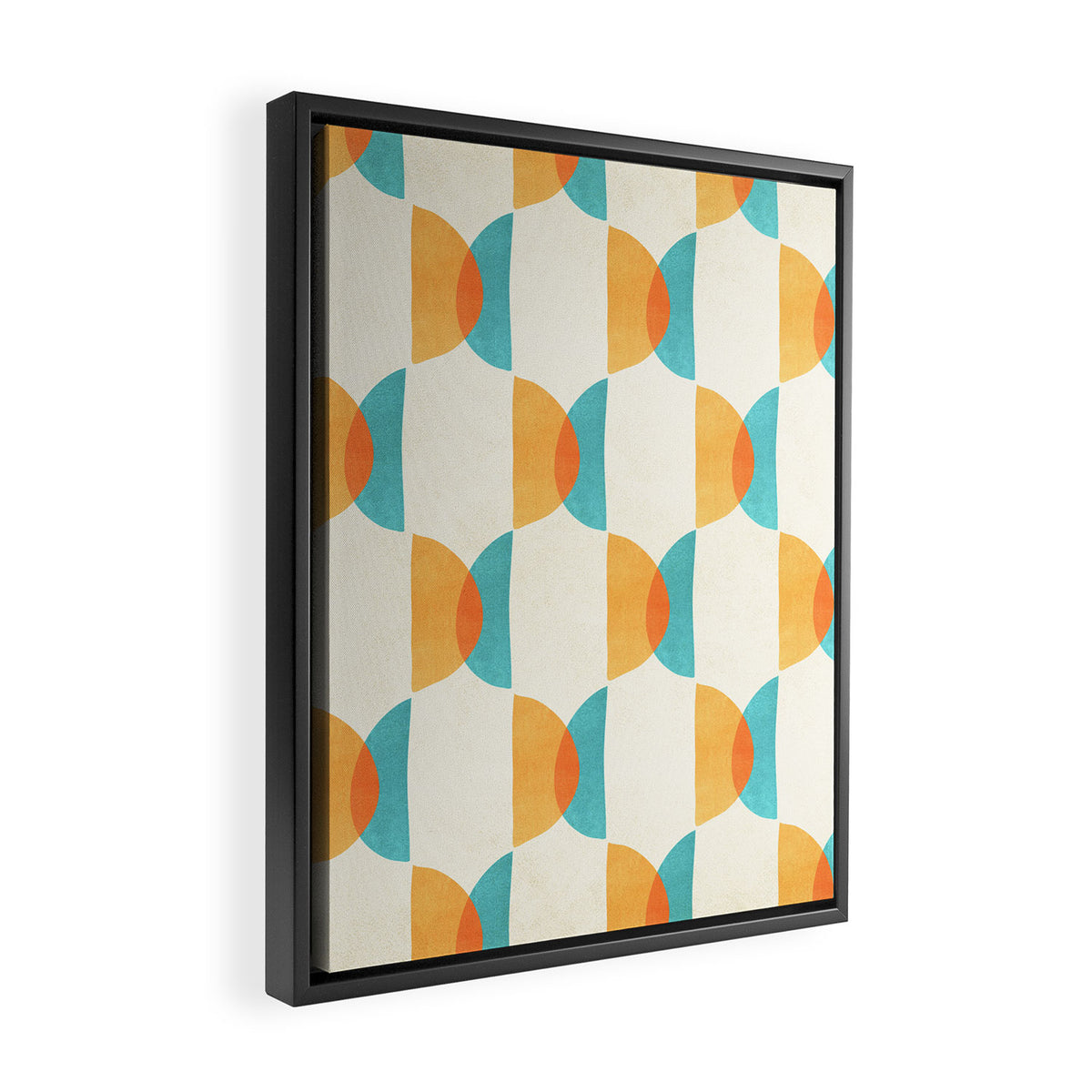 Mid Century Moons Geometric Pattern Framed Canvas Print Gallery Image 2
