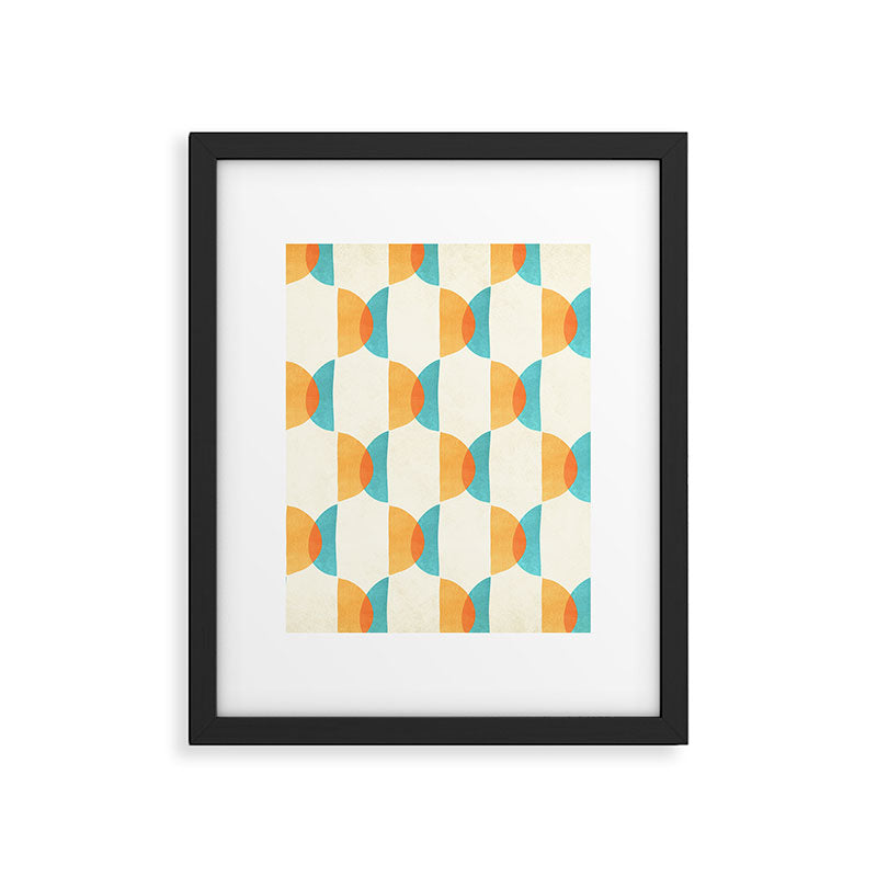 Mid Century Moons Geometric Pattern Framed Art Print Gallery Image 6