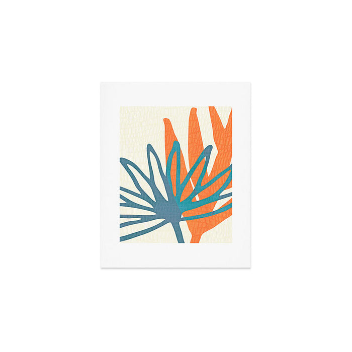 Mid Century Nature Print / Teal and Orange Art Print Gallery Image 1