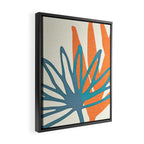 Mid Century Nature Print / Teal and Orange Framed Canvas Print Gallery Image 2