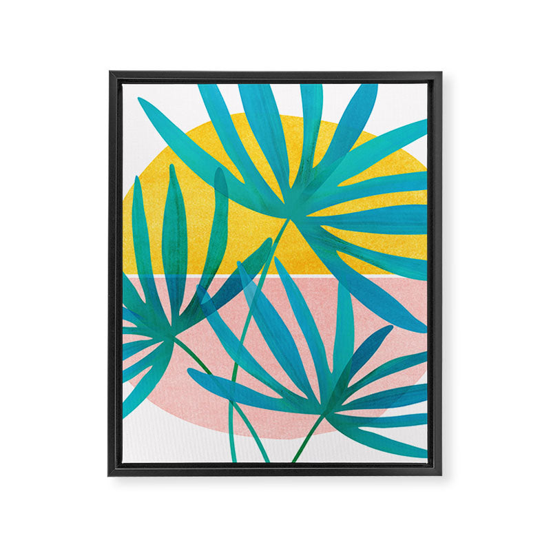 Mid Century Palms Framed Canvas Print Gallery Image 8