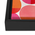 Mid Century Pink and Orange Dots Framed Canvas Print Gallery Image 3