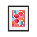 Mid Century Pink and Orange Dots Framed Art Print Gallery Image 6
