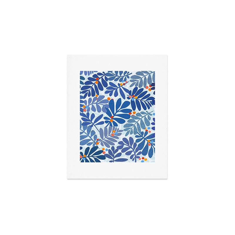 Mid Century Winter Blues Art Print Gallery Image 1