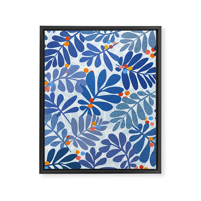 Mid Century Winter Blues Framed Canvas Print Gallery Image 8