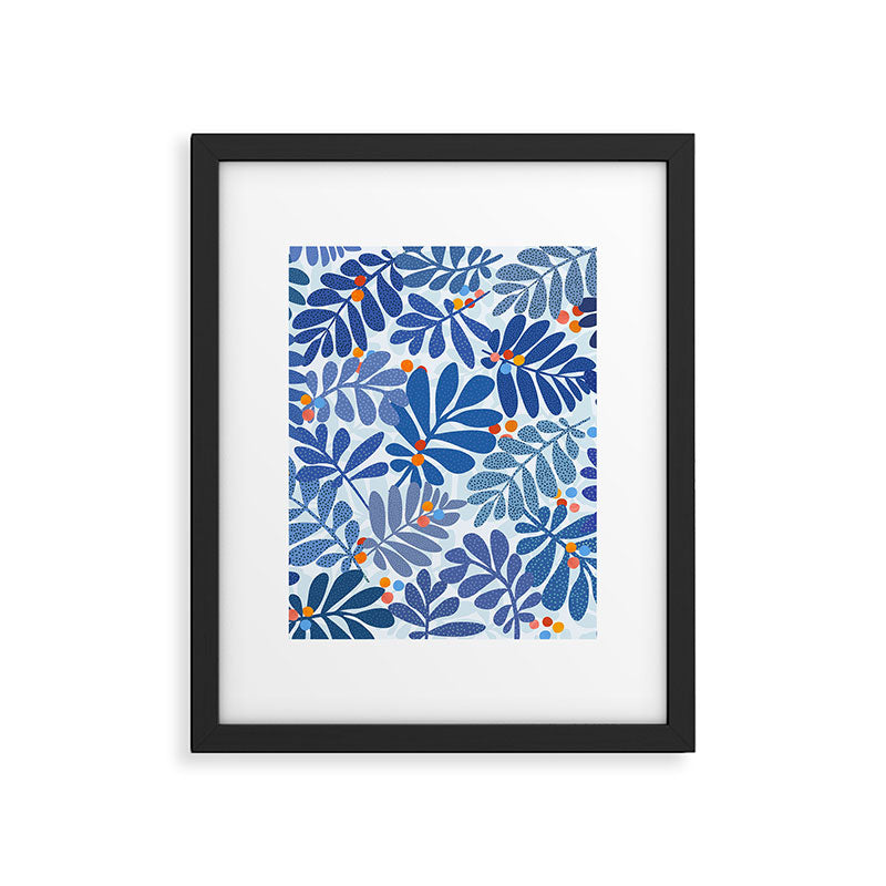 Mid Century Winter Blues Framed Art Print Gallery Image 6