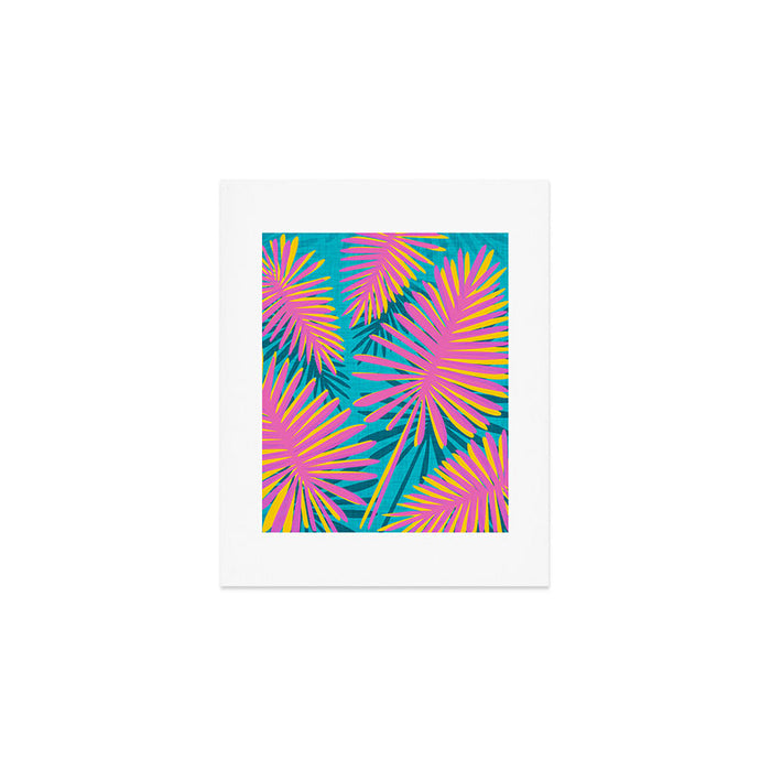 Mid Mod Pink Palm Trees Art Print Gallery Image 1