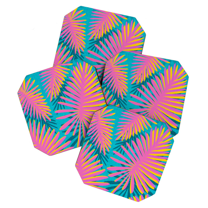 Mid Mod Pink Palm Trees Coaster Gallery Image 1