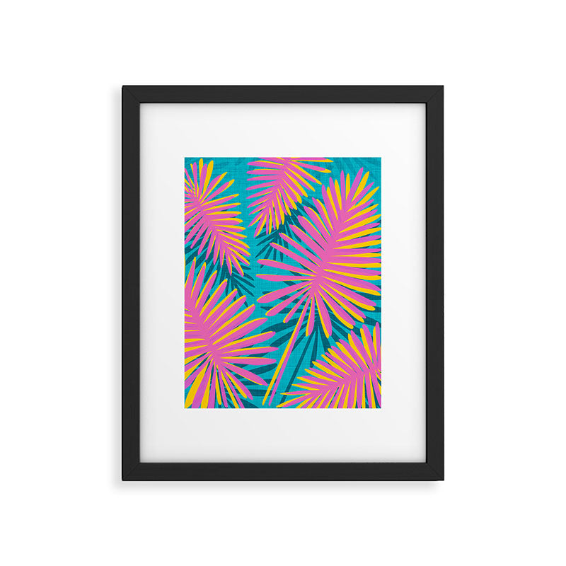 Mid Mod Pink Palm Trees Framed Art Print Gallery Image 6