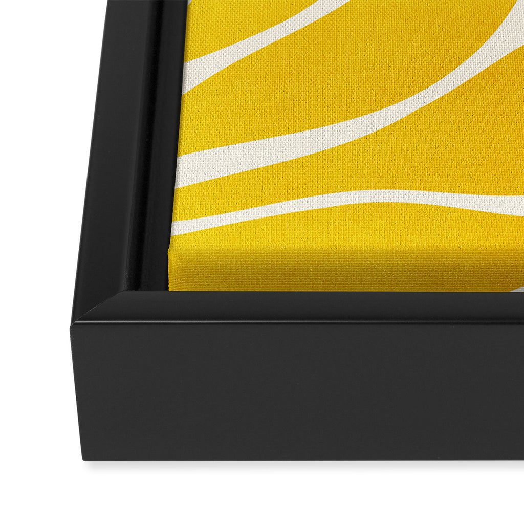 Mid Mod Vines in Yellow Framed Canvas Print Gallery Image 3