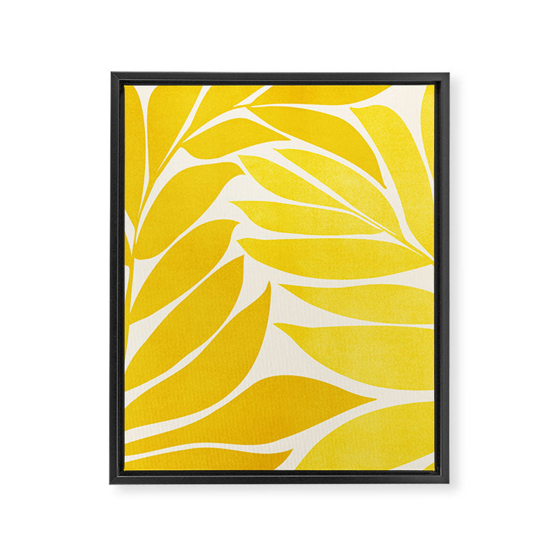 Mid Mod Vines in Yellow Framed Canvas Print Gallery Image 8