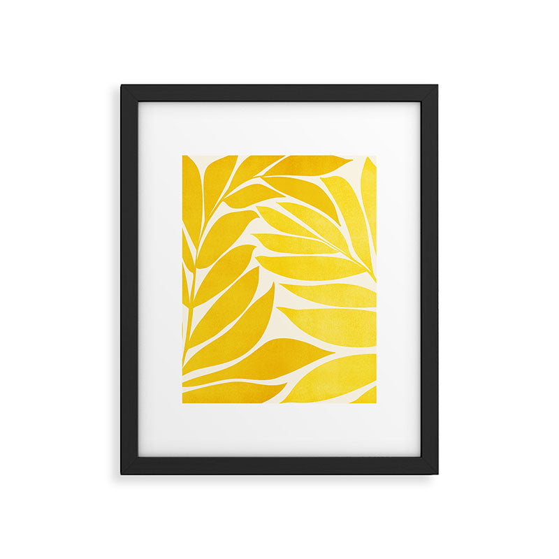 Mid Mod Vines in Yellow Framed Art Print Gallery Image 6