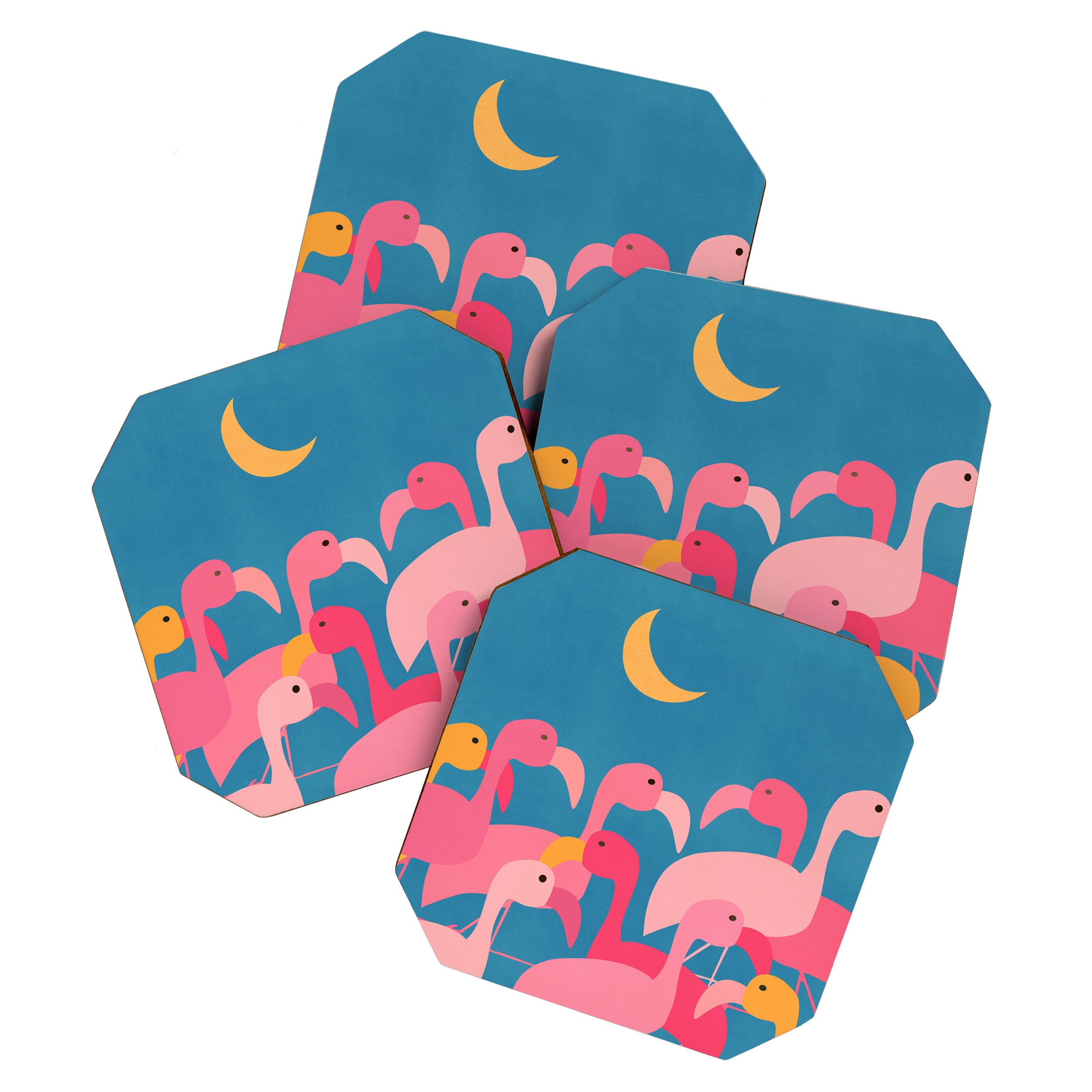 Midnight Flamingos Coaster Gallery Image 1