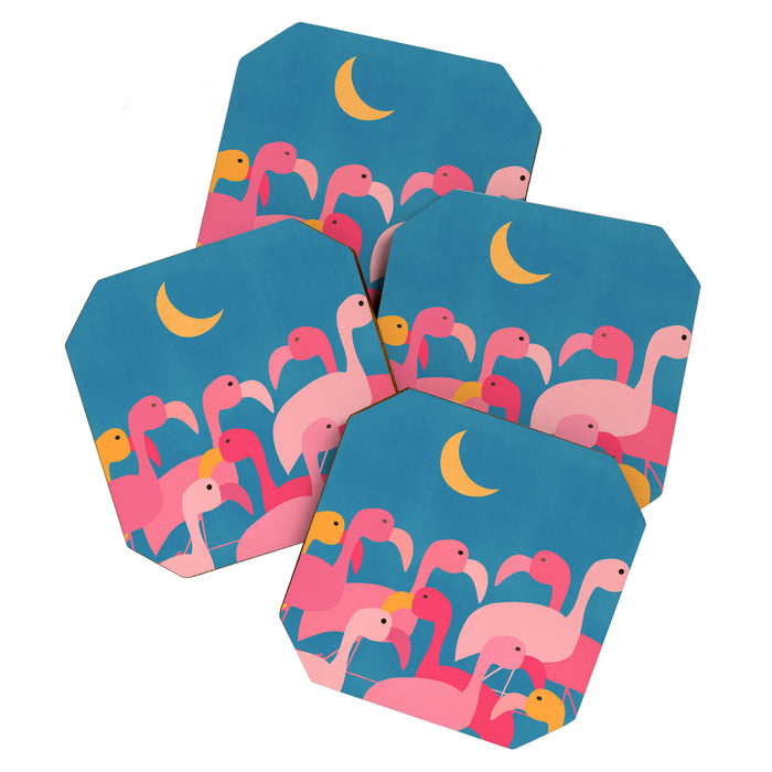 Midnight Flamingos Coaster Gallery Image 1