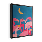 Midnight Flamingos Framed Canvas Print Gallery Image 2