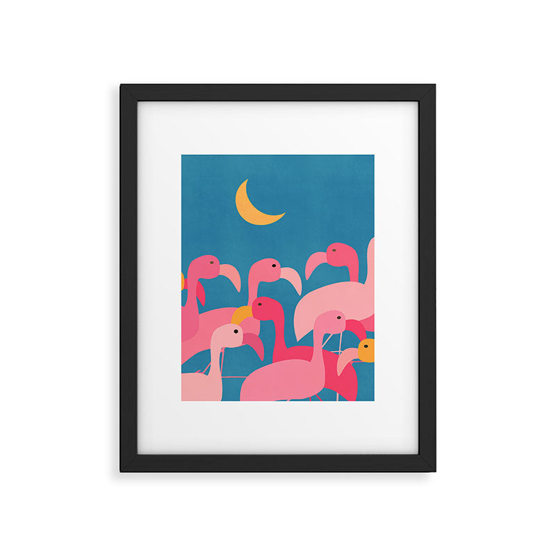 Midnight Flamingos Framed Art Print Gallery Image 6