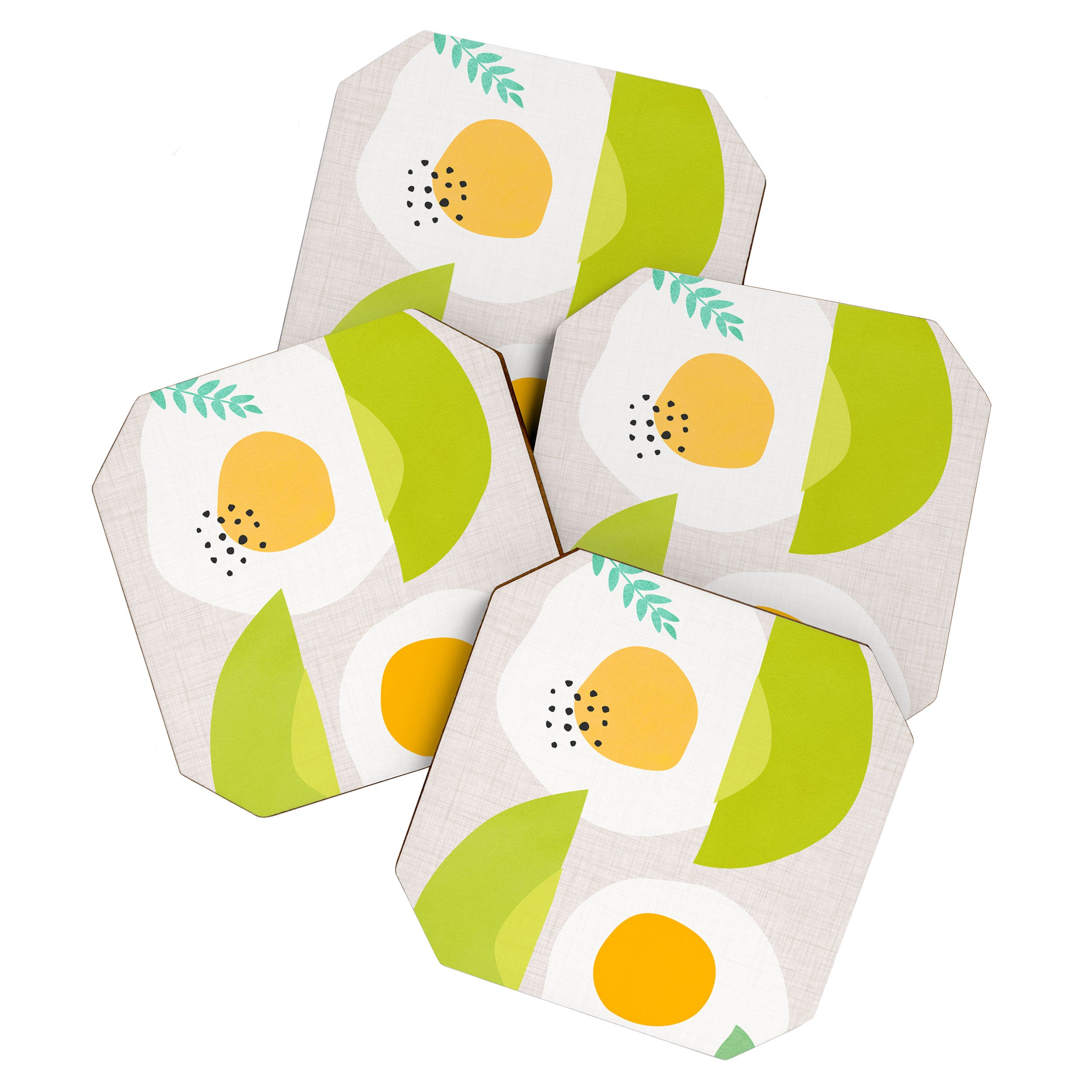 Minimal Avocado and Eggs Coaster Gallery Image 1