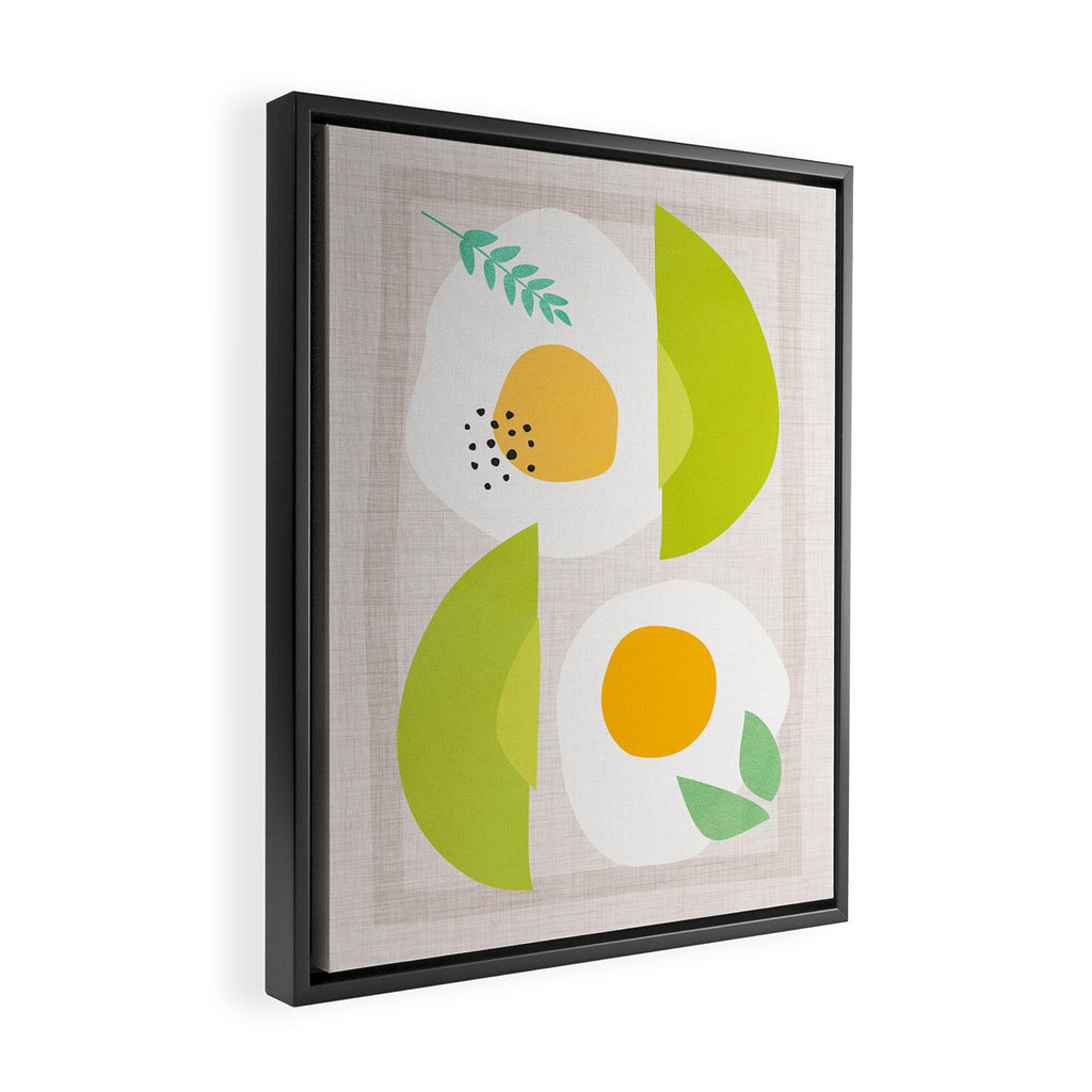 Minimal Avocado and Eggs Framed Canvas Print Gallery Image 2