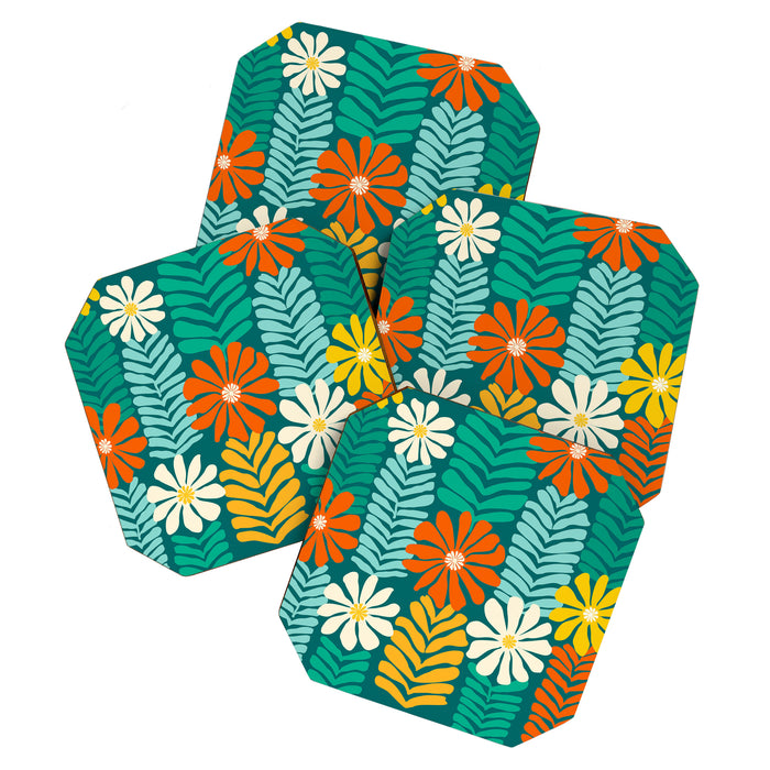 Minimal Meadow Abstract Floral Art Coaster Gallery Image 1