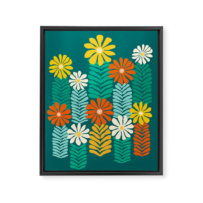Minimal Meadow Abstract Floral Art Framed Canvas Print Gallery Image 1