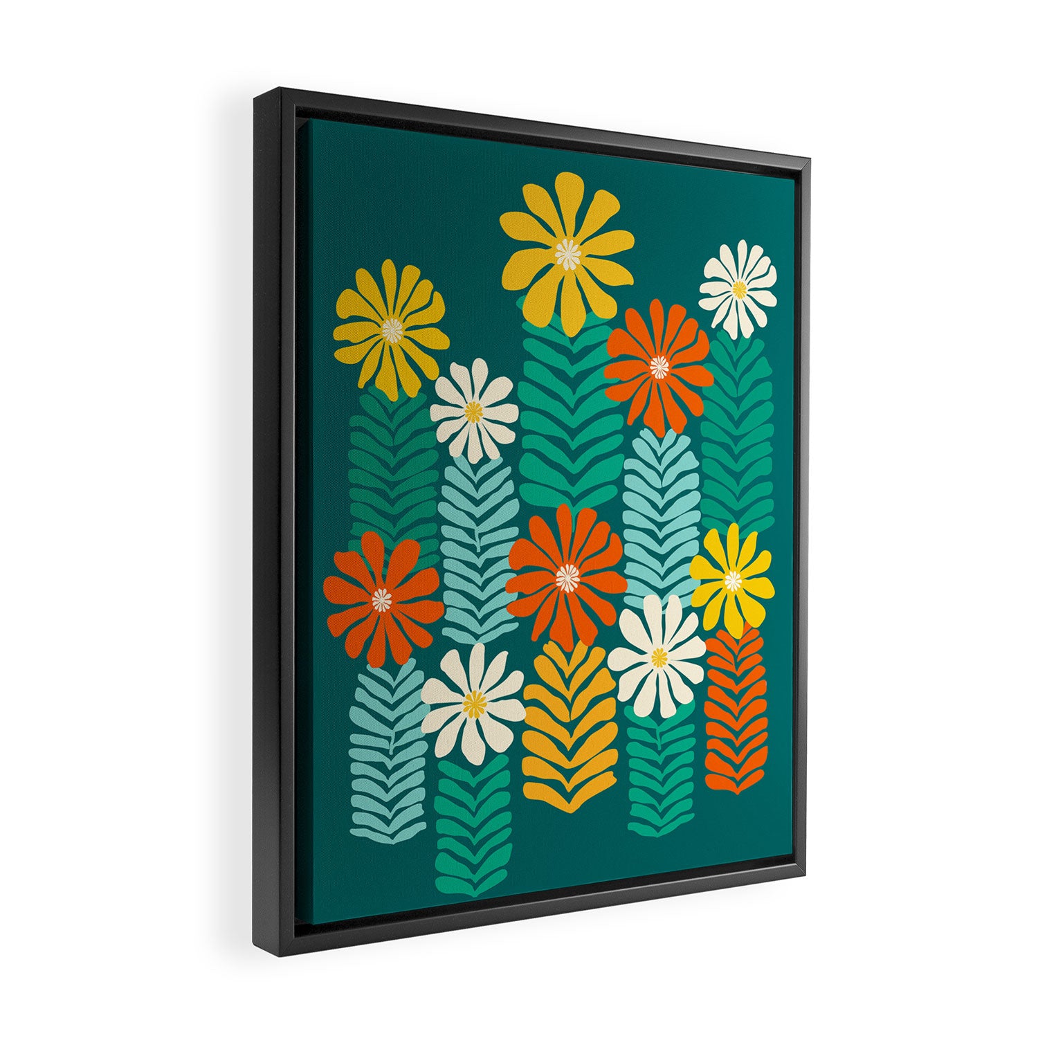 Minimal Meadow Abstract Floral Art Framed Canvas Print Gallery Image 2